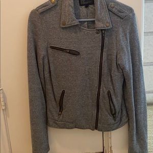 Current Elliott grey sweatshirt moto style zip up